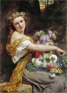 Pierre Auguste Cot Painting - Dionysia Mulheres Flores Academic Classicism Pierre Auguste Cot